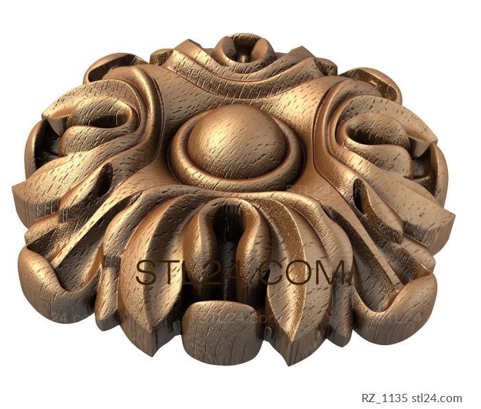 Rozette (Lily crown, RZ_1135) 3D models for cnc